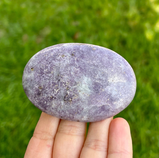 1pc. Lepidolite Crystal - Large Palm Stone -  Lepidolite Palm Stone - Lepidolite Mineral -  Crystal Palm Stone - Purple Crystal