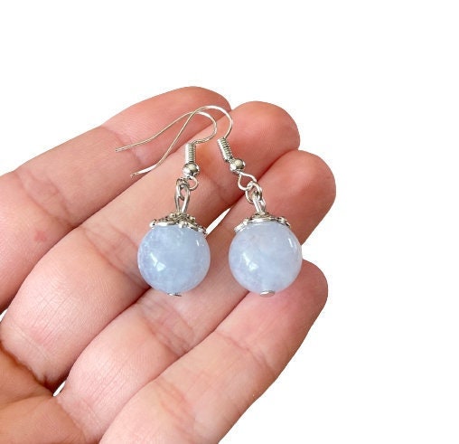 Aquamarine Earrings - Silver Aquamarine Earrings - Aquamarine Dangling Earrings  - Aquamarine Jewelry - Blue Crystal -  Birthstone March