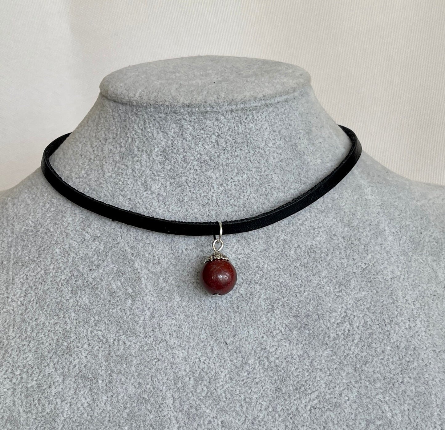 Bloodstone Necklace  - Super Red Bloodstone - Bloodstone Choker - Dainty Bloodstone - Love Stone - Heliotrope Bloodstone Pendant  - Mom Gift