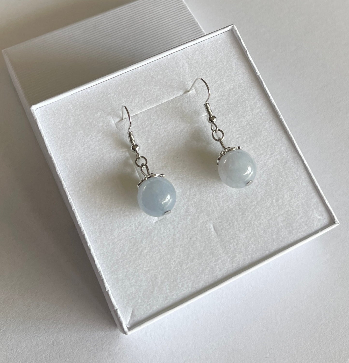 Aquamarine Earrings - Silver Aquamarine Earrings - Aquamarine Dangling Earrings  - Aquamarine Jewelry - Blue Crystal -  Birthstone March